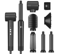 7 en 1 Air Styler, 110000 Tours/Minute Sèche-Cheveux à Ions Négatifs Haute Vitesse, Seche Cheveux Set avec 7 Accessoires, Auto Boucleur a Air pour Lisser, Donner Du Volume, Boucler, Sécher (Noir)