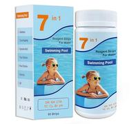 7 en 1 Bandelette Testeur Piscine, Test Eau Potable, 100 Tests pour Analyse Eau de Piscine et Spa : pH- Mesures Fiables et Faciles à Lire