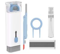 7 en 1 Brosse de Clavier d'outils Nettoyage Multifonctio Extracteur de Clavier, Pinceaux Nettoyant Ecran pour Bluetooth Earbuds Ordinateur Airpods iphone ipad Téléphone, Bleu