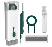 7 en 1 Brosse de Clavier d'outils Nettoyage Multifonctio Extracteur de Clavier, Pinceaux Nettoyant Ecran pour Bluetooth Earbuds Ordinateur Airpods iphone ipad Téléphone, Vert Foncé