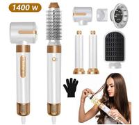 【7 EN 1】Brosse Soufflante - Seche Cheveux ionique, avec Auto-Boucleur, Brosse Lissante - 1400W - 3 Températures, Séchage Rapide