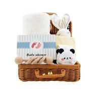 7 en 1 Coffret Naissance Cadeau, Panier personnalisé pour Baby Shower, Idéal Cadeau pour Naissance, Bébé garçons et filles, fête de la révélation du sexe, La première rencontre, blanc