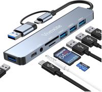 7 en 1 Hub USB-C, Adaptateur USB-C vers HDMI 4K, PD 100 W,Lecteur de Cartes SD/TF,Port USB 3.0 & 2.0, Port Données USB-c,HUB Multiport Type C Compatible avec i-Phone 15/16,MacBook Pro/Air, Dell XPS