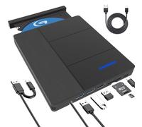 7 en 1 Lecteur Blu-Ray Externe ，Portable Blu Ray Externe Lecteur,USB3.0 Type -C ,Graveur CD Externe Portable avec Emplacement pour Carte SD/TF Plug and Play Lecteur DVD pour Windows/Linux/Laptop/PC