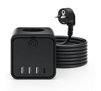 7 en 1 Multiprise USB Multiple avec 3 Prises Multiple avec 1 Type C et 3 Ports USB, 2m Cable Multiprise avec Interrupteur Parafoudre pour Domicile, Bureau