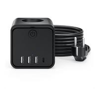 7 en 1 Multiprise USB Multiple avec 3 Prises Multiple avec 1 Type C et 3 Ports USB, 2m Cable Multiprise avec Interrupteur Parafoudre pour Domicile, Bureau