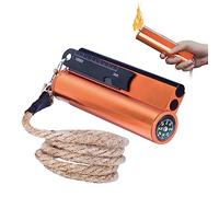 7 en 1 Pierre à Feu Allume Feu Kit de Survie, XL Allume Feu Survie 11cm avec Grattoir Multi-Outils, Boussole, Boîtier étanche, Magnésium Firesteel Briquet Kit pour Camping Randonnée Accessoires