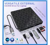 7 en 1 USB3.0 et Type C CD DVD enregistreur lecteur écrivain externe DVD graveur lecteur optique lecteur Portable pour ordinateur Portable ordinateur de bureau black