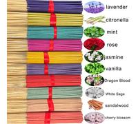7 ensembles de 140 bâtonnets d'encens, disponibles en quatre parfums saisonniers : rose, lavande, bois de santal, jasmin, menthe, fleur de cerisier, herbes et bois de sang de dragon, avec 20 bâtonnets
