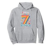 7 est Mon Chiffre Porte-Bonheur Joyeux Anniversaire Space Adventure Sweat à Capuche, Unisexe pour Adultes, Gris Chiné, XXL