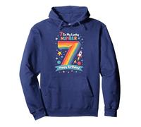 7 est Mon Chiffre Porte-Bonheur Joyeux Anniversaire Space Adventure Sweat à Capuche, Unisexe pour Adultes, Bleu Marine, S