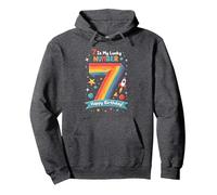 7 est Mon Chiffre Porte-Bonheur Joyeux Anniversaire Space Adventure Sweat à Capuche, Unisexe pour Adultes, Chiné Foncé, XXL