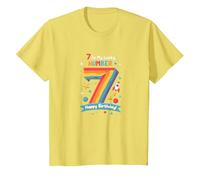 7 est Mon Chiffre Porte-Bonheur Joyeux Anniversaire Space Adventure T-Shirt, Enfant, Citron, 8 Ans