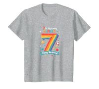 7 est Mon Chiffre Porte-Bonheur Joyeux Anniversaire Space Adventure T-Shirt, Enfant, Gris Chiné, 10 Ans