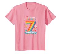 7 est Mon Chiffre Porte-Bonheur Joyeux Anniversaire Space Adventure T-Shirt, Enfant, Rose, 3 Ans
