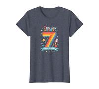 7 est Mon Chiffre Porte-Bonheur Joyeux Anniversaire Space Adventure T-Shirt, Femme, Bleu Chiné, XXL