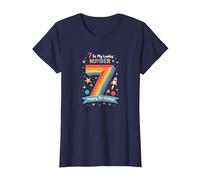 7 est Mon Chiffre Porte-Bonheur Joyeux Anniversaire Space Adventure T-Shirt, Femme, Bleu Marine, S