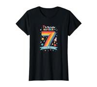7 est Mon Chiffre Porte-Bonheur Joyeux Anniversaire Space Adventure T-Shirt, Femme, Noir, M