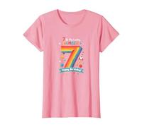 7 est Mon Chiffre Porte-Bonheur Joyeux Anniversaire Space Adventure T-Shirt, Femme, Rose, M
