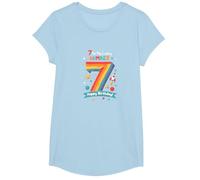 7 est Mon Chiffre Porte-Bonheur Joyeux Anniversaire Space Adventure T-Shirt, Fille, Bleu Céleste, S