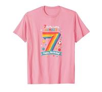 7 est Mon Chiffre Porte-Bonheur Joyeux Anniversaire Space Adventure T-Shirt, Homme, Rose, M