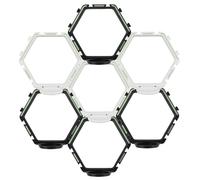 7 Étagères de Présentoir pour Funko POP Figurines, Étagères Flottantes Plastique Décoration Murale Vitrine Collection Supports d'Affichage Fluorescents pour Funko POP (Noir, Blanc)