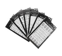 7 Feuilles Autocollants pour Ongles à Fleurs et Cœurs Noirs