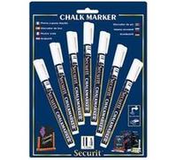 Securit Feutres craie à encre liquide – Lot de 7 – Mine 1–2 mm – Coloré / blanc