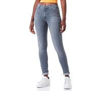 7 For All Mankind Hw Skinny Slim Illusion Moon Tune avec Embellished Squiggle Jeans, Gris, 25W x 25L Femme