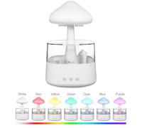 7 Humidificateur Lumières Couleurs Nuage 450ml Blanc | ABS Pp, USB C 5v 2a, Trois Modes Pluie Brume, Diffusion D'arômes