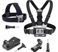 7 in 1 Action Camera Accessory Kit, Adjustable Length Harness, Headband Attachment, Clip Attachment Backpack, Compatible with GoPro Hero, DJI, SJCAM and Other Action Cameras