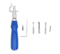 7 in 1 Leather Groover Tool, DIY Leathercraft Working Tools, Fine Steel Blade with 5 Cutter Heads and Hex Wrench, Gourd Shaped Plastic Wood Handle for Scribing, Trimming and Ditchi