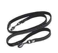 7 in 1 Multi-Function Adjustable Dog Lead Hand Free Pet Training Leash Reflective Multi-Purpose Walk 2 Dogs(Black Dog Leash,S 200cm)