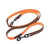 7 in 1 Multi-Function Adjustable Dog Lead Hand Free Pet Training Leash Reflective Multi-Purpose Walk 2 Dogs(Orange Dog Leash,L 200cm)