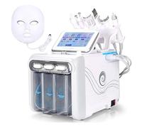 7-in-1 Oxygen Bubble Facial Machine Soins du Visage Équipement Professionnel Peau Rajeunissement Petit Bulle Dispositif pour Le Nettoyage en Profondeur, Blue