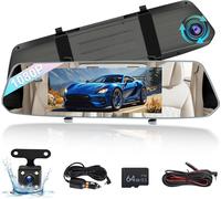 7 inch Dash Cam with Dual Camera Front and Rear View - Gravity Sensor/Night Vision/Loop Recording/Motion Detection/Parking Monitor + 64G SD Card
