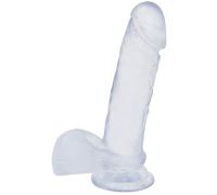 7 Inch Realistic Cock with Balls - Clear