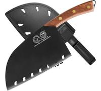 7 Inch Serbian Chef Knife Butcher Knife Full Tang Kitchen Knife With Plastic Carry Knife Edge Guard For Camping Hunting Outdoor