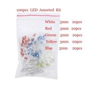 7 Kind DIY Components Big Kit 3/5MM LED Diodes and Triodes Ceramics Electrolytic Ceramics Capacitors Metal Film Resistors NWPNLXEA(3MM LED kit)