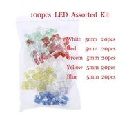 7 Kind DIY Components Big Kit 3/5MM LED Diodes and Triodes Ceramics Electrolytic Ceramics Capacitors Metal Film Resistors NWPNLXEA(5MM LED kit)