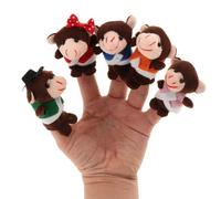 7 Marionnettes À Doigt En Peluche De Singe Doux, Accessoires Pour Raconter Des Histoires