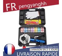 VEVOR Pince à Sertir Hydraulique Tuyau Climatisation Kit Sertissage Hydraulique de Flexibles, Outil Sertissage Manuel Intégré pour Réparation Automobile Clim, avec 7 Matrices, Mallette de Transport