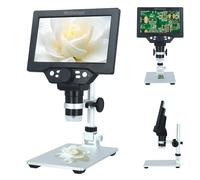 7'' Microscope Numérique,G1200 LCD 3000mAh USB Microscope Electronique,Enregistrement Vidéo FHD 1080P,Résolution 1-1200X pour École