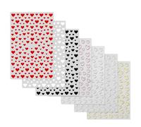 7 Morceaux D'Autocollants De Manucure En Forme De Cœur, Autocollants De Manucure Auto-Adhésifs, Nail Art Bricolage, Décorations D'Ongles, Accessoires De Manucure.