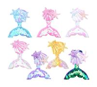 7 Morceaux De Coiffure À Paillettes De Poisson Coloré, Une Coiffure Simple Et Mignonne Et À La Mode Pour Les Filles, Une Décoration De Coiffure.