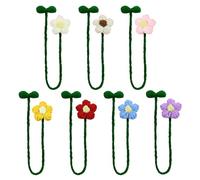 7 Morceaux De Signets Floraux, Fleurs Tissées Créatives, Accessoires De Lecture, Bretelles À Rideaux, Cadeaux Drôles.