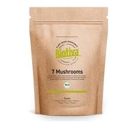 7 Mushrooms Poudre Bio 150 g - Poudre de champignons avec cordyceps, shiitake, reishi, chaga, maitake, champignon blanc, crinière de lion - Vegan - Biotiva