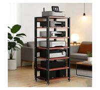 7 Niveaux Meuble HiFi, Meuble HiFi pour Platine Vinyle Rack HiFi pour Chaînes Stéréo Support Multimédia avec Hauteur Réglable for La Maison, Le Bureau Ou Le Home Cinéma(Red)