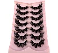7 nouvelles paires de faux cils en vison russe volume classique effet chat, naturels DD bouclés et moelleux, extension de faux cils en vison volume dramatique effet wispy pour un look naturel. Bandes
