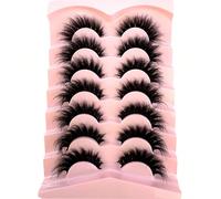 7 nouvelles paires de faux cils en vison russe volume classique effet chat, naturels DD bouclés et moelleux, extension de faux cils en vison volume dramatique effet wispy pour un look naturel. Bandes
